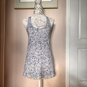 Lululemon Cool Racerback Tank Not So Petite Fleur Silver Spoon Size 8
